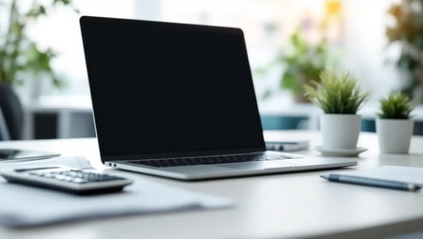 Laptop on a desk